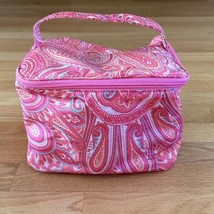 Lauren Ralph Lauren Cosmetic Case Travel Case Train Case Pink Paisley